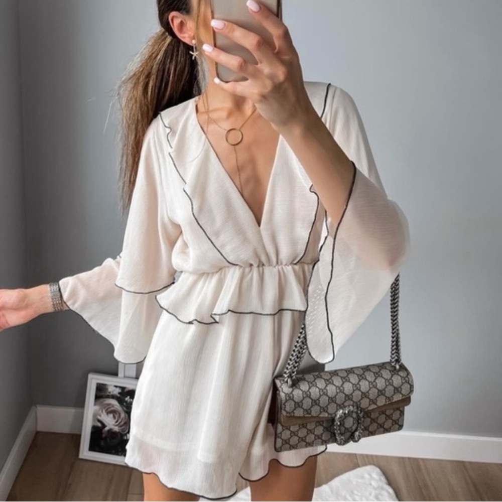 ZARA Bloggers Favorite Ruffled Short Jumpsuit - Picture 6 of 12